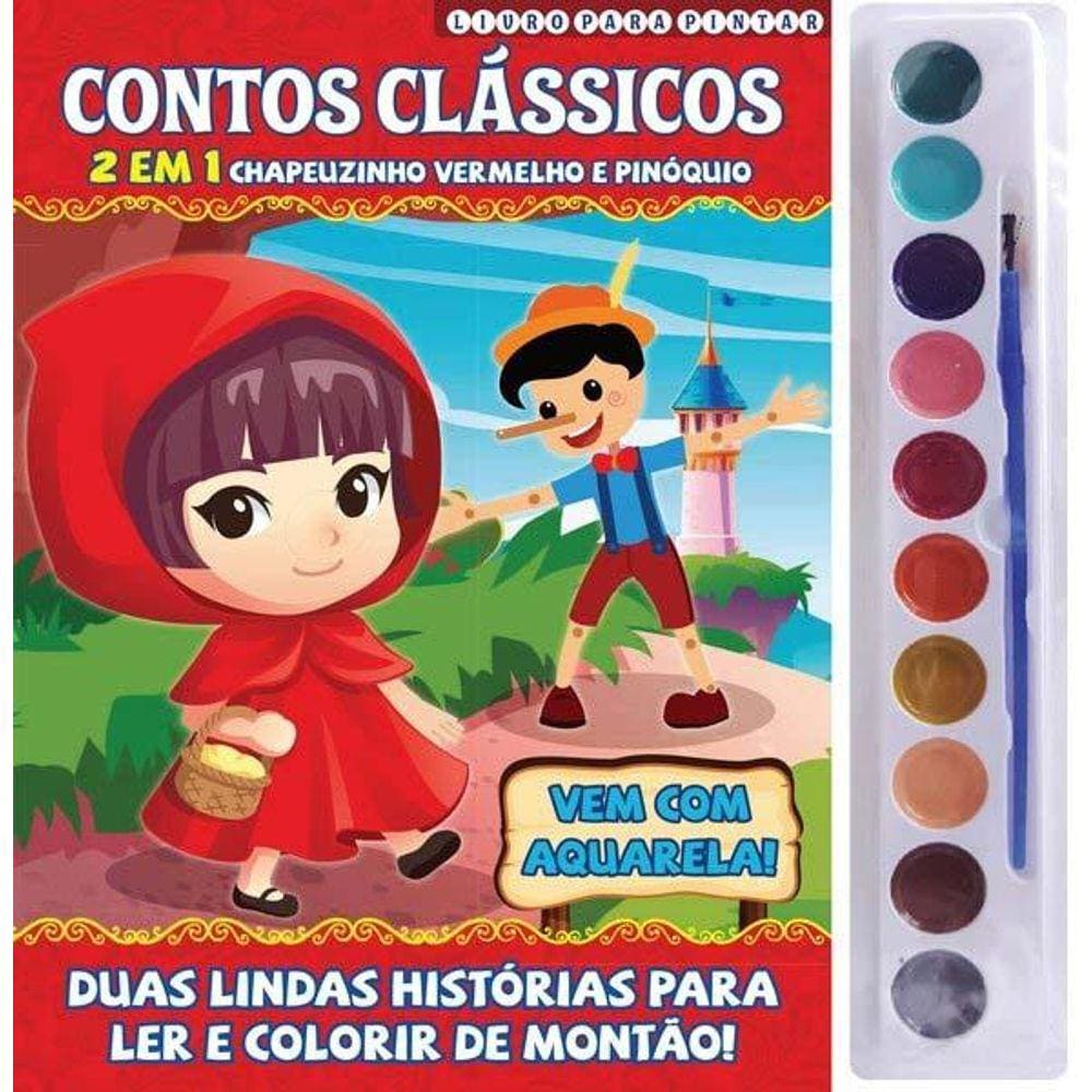 Contos Clássicos - Livro Para Pintar 2 Em 1 - Aquarela 10 C