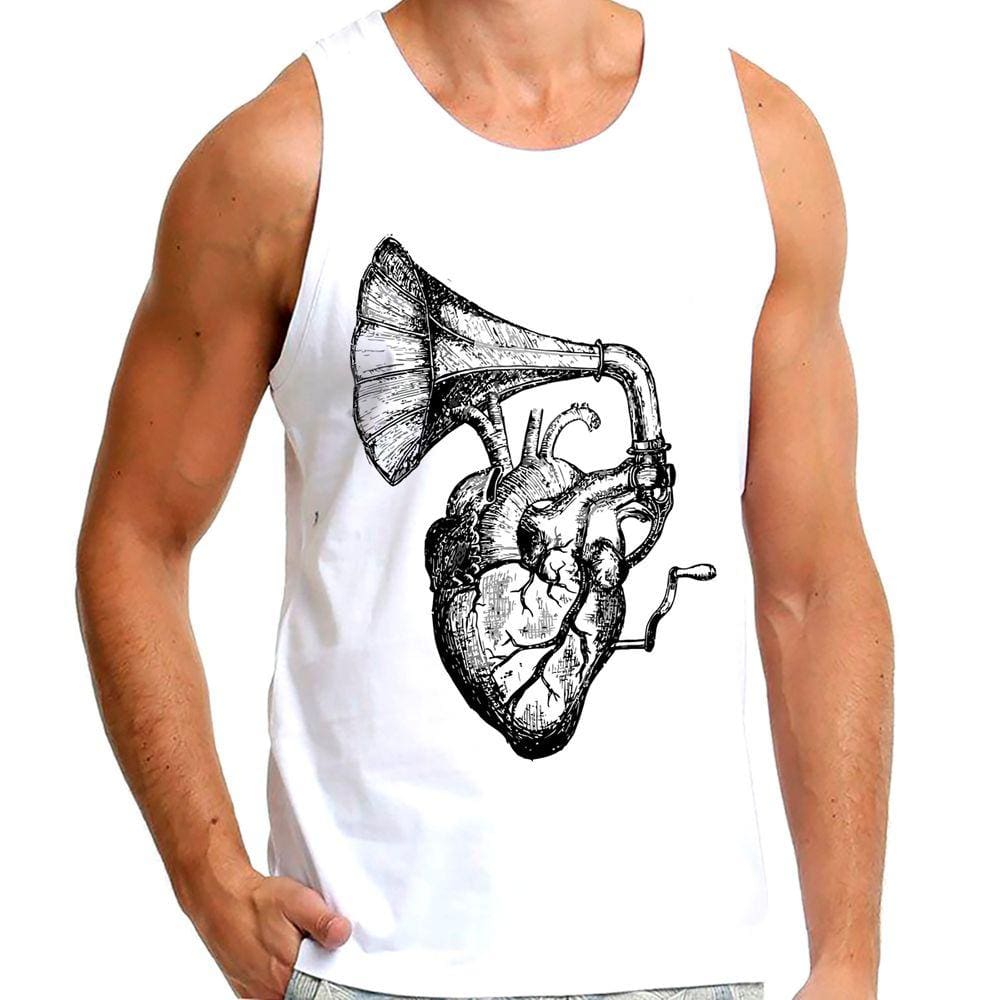 CAMISETA MASCULINA REGATA Coração Vitrola