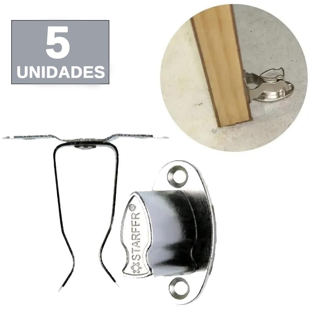 Kit 5 Trava Porta Fixador Prendedor de Porta para Piso Chão - Starfer