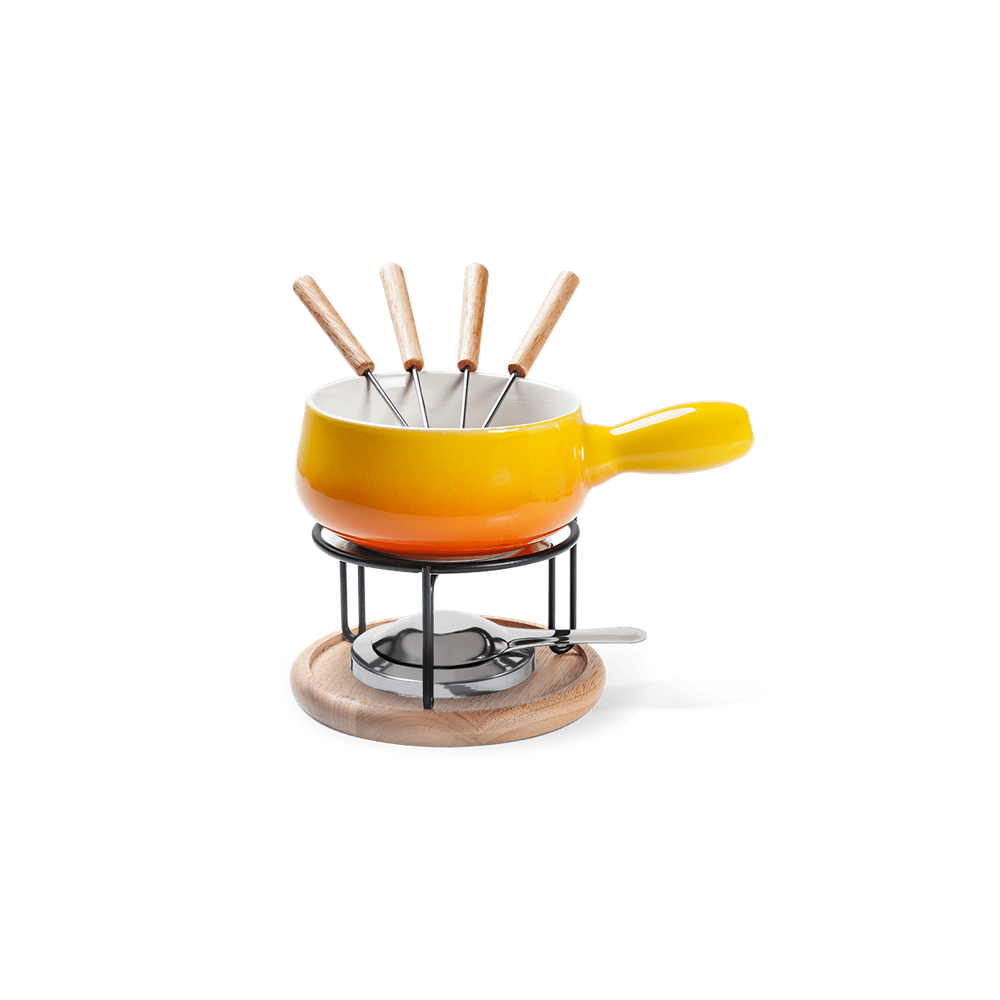 Conjunto para Fondue Brinox Fondue & Petiscos 9 Peças Amarelo