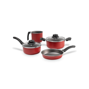 Jogo de Panelas Brinox Ruby 4 Peças Vermelho