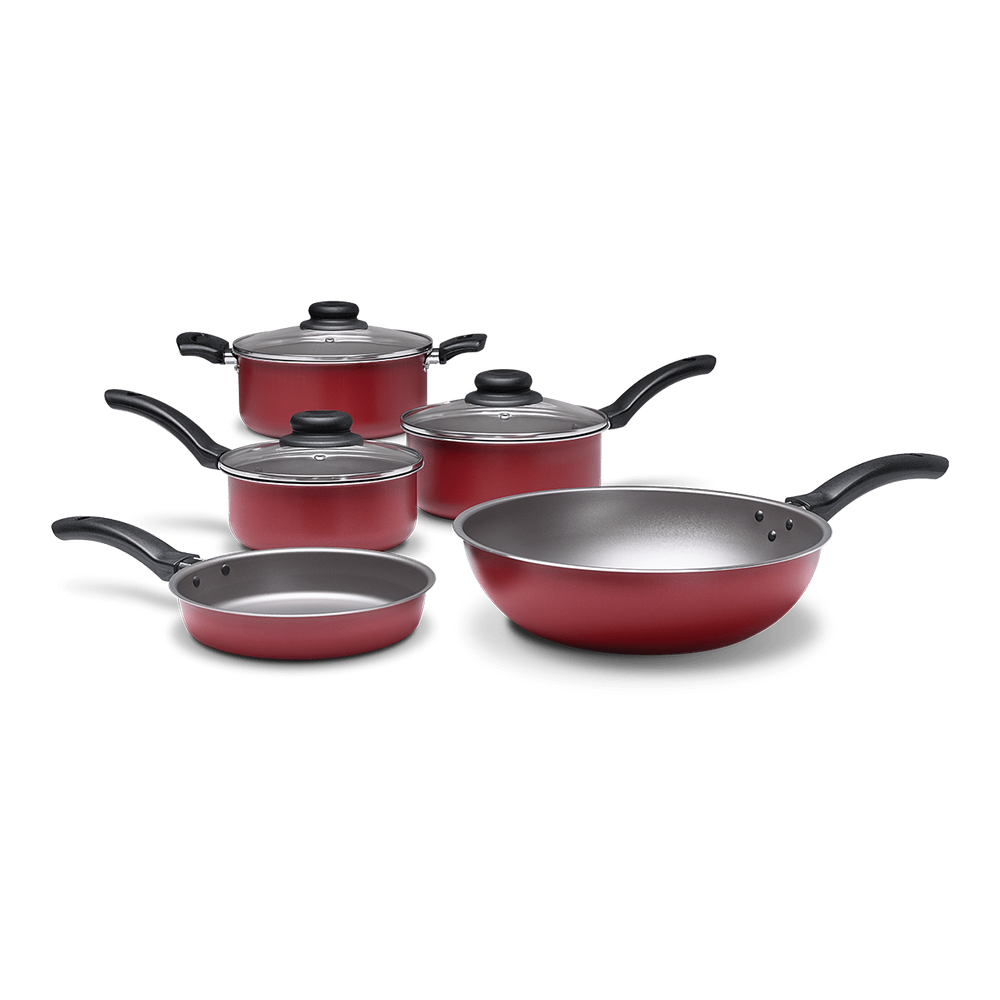Jogo de Panelas Brinox Ruby 5 Peças Vermelho