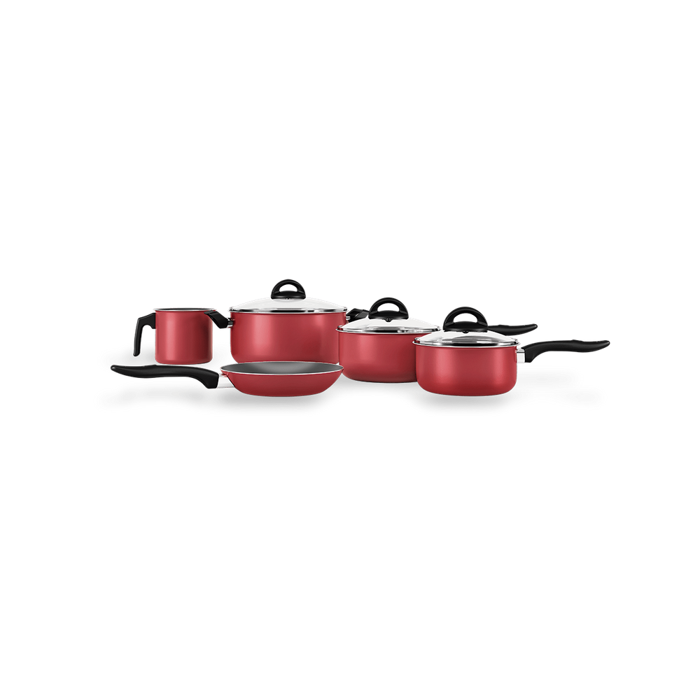Jogo de Panelas Brinox Chilli 5 Peças Cereja