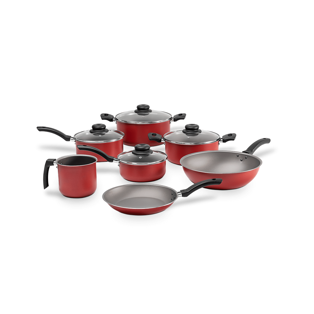 Jogo de Panelas Brinox Ruby 7 Peças Vermelho