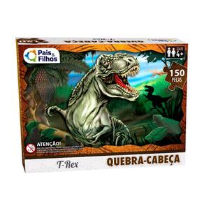 Brinquedo Kit com 02 Jogos Quebra Cabeça Dinossauro Infantil com