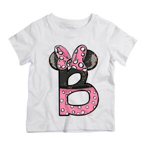 Camiseta infantil MINNIE ANIVERSARIO LETRA B