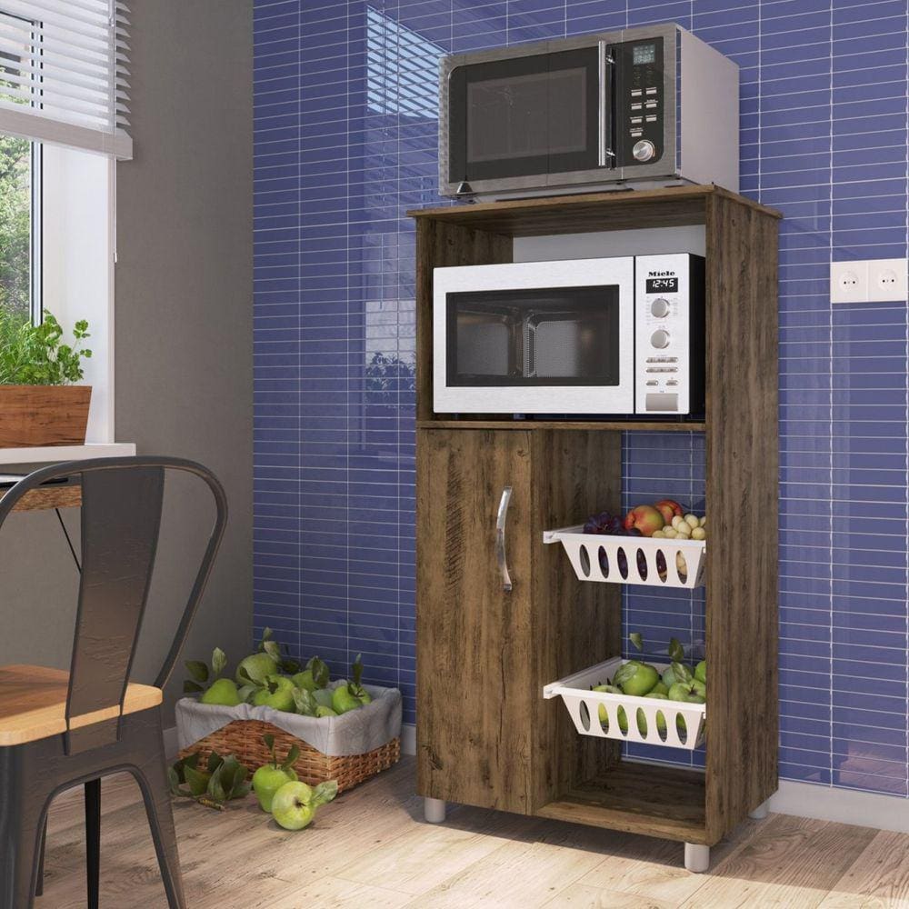 Fruteira com Nicho para Forno 1 Porta 2 Cestos Kely IRM Móveis Itaúba