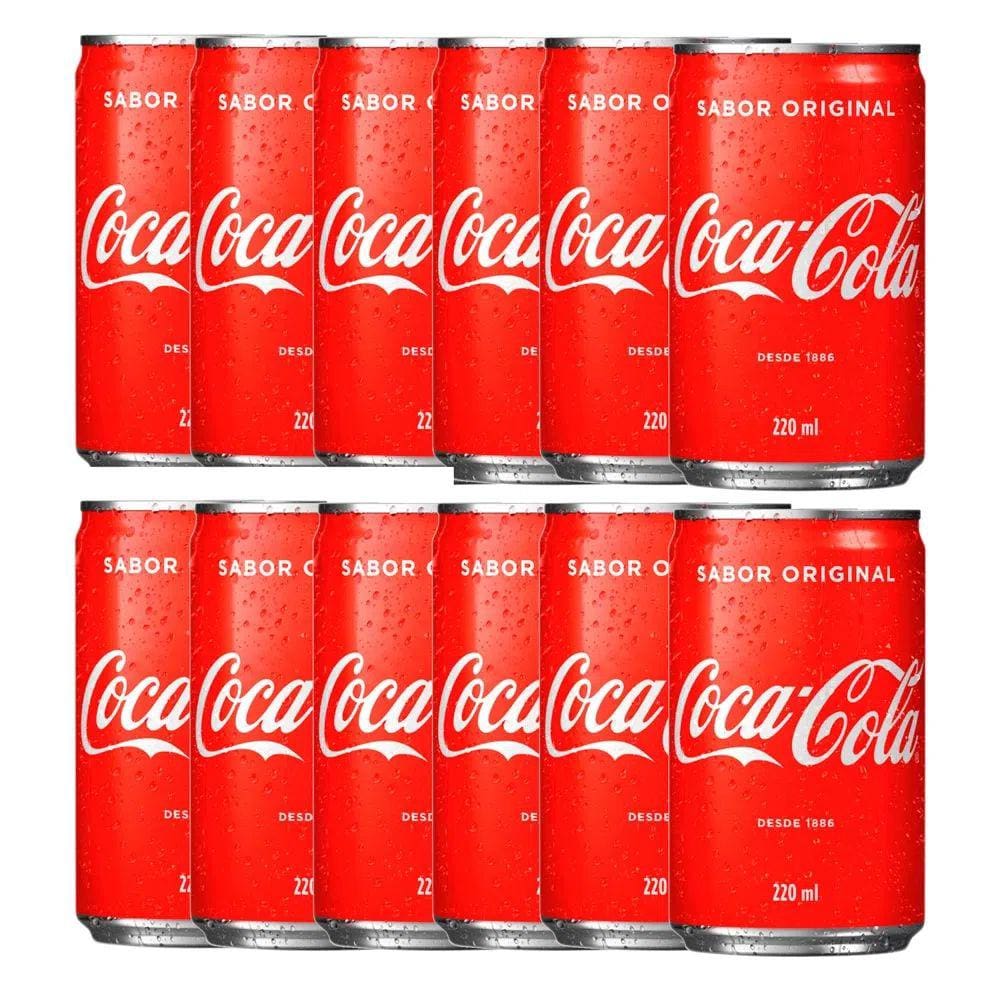 Kit 12 Refrigerante Coca Cola Lata 220ml