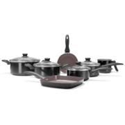 Jogo de Panelas Brinox Ceramic Life Easy 7 Peças Preto