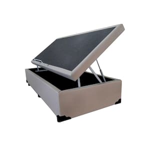 Cama Box Baú Solteiro AColchoes Sintético Bege 41x88x188