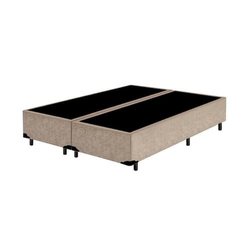 Cama Box Queen Bipartido AColchoes Suede Bege 40x158x198 - Bege