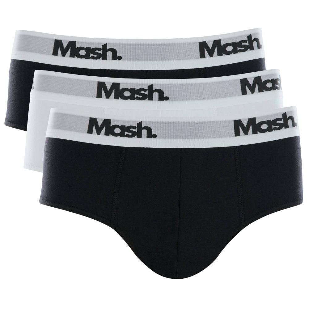 Kit 3 Peças Cueca Mash Slip Masculina Cotton Elástico