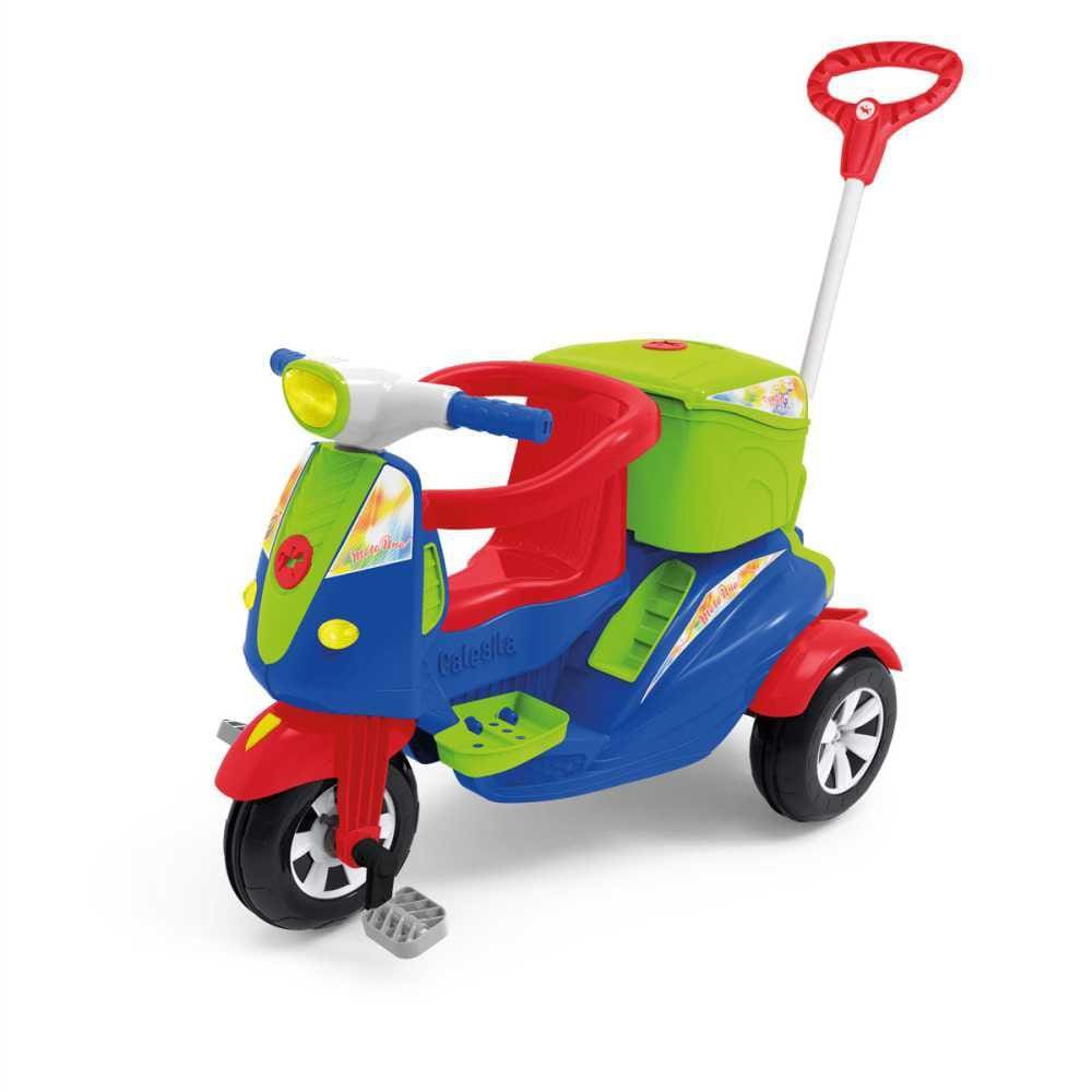 MOTOCA INFANTIL TRICICLO DE PASSEIO TOTOCA COM PEDAL E KIT ADESIVO