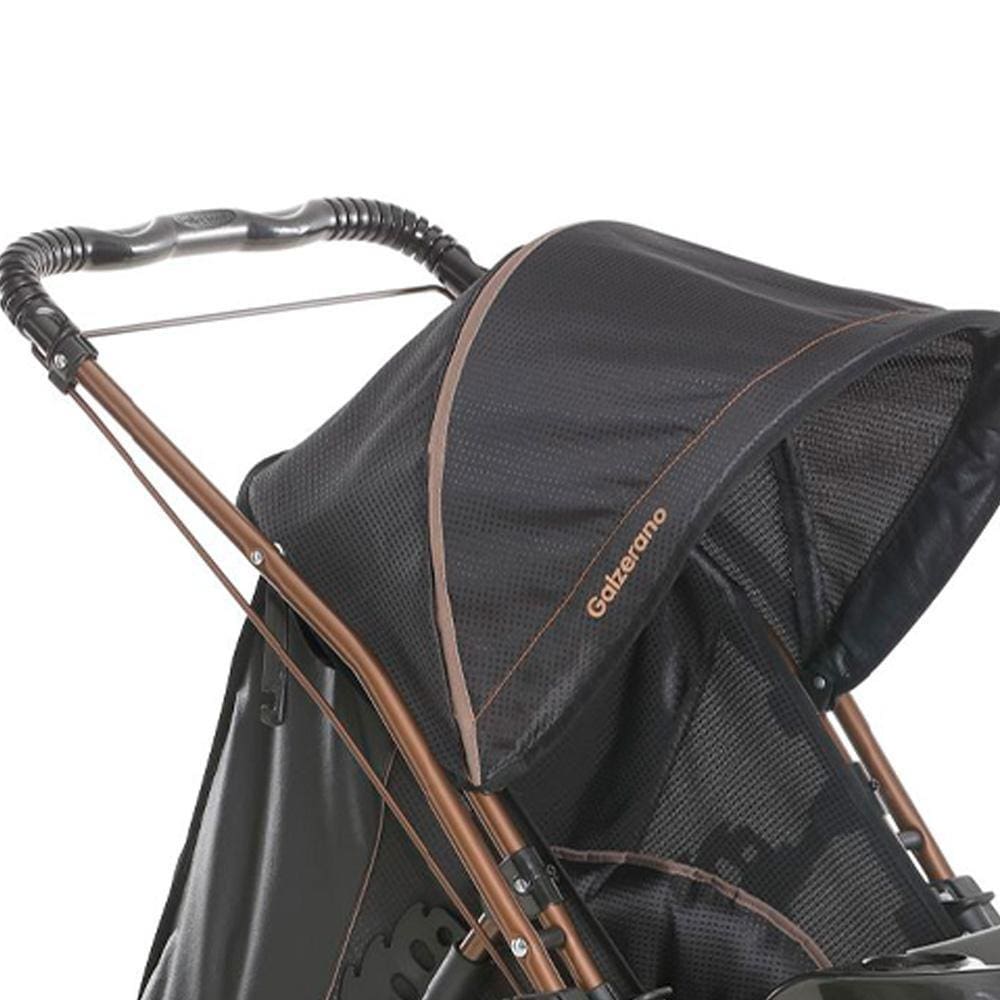 Carrinho de Bebê Galzerano Milano Reversível Preto Cobre