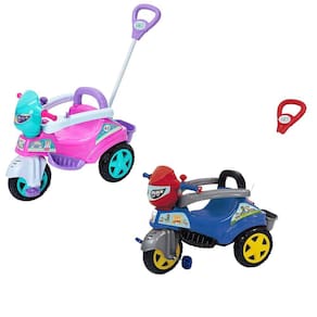 Triciclo Infantil Baby City Passeio e Pedal com Buzina Maral