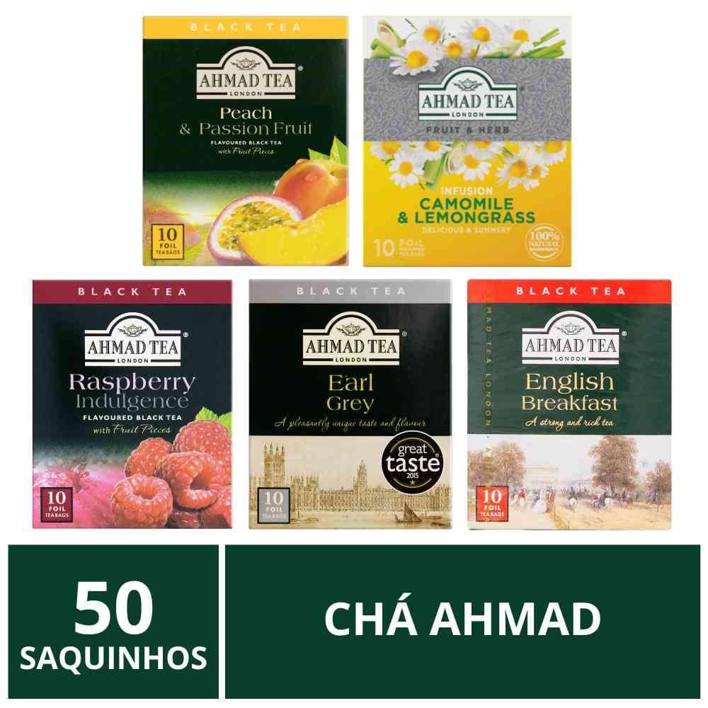 Chá Inglês Ahmad Tea, 5 caixas com 10 saquinhos
