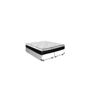 Cama Box Queen 158 Sintético Branco com Colchão Espuma D33 One Face - Bello Box - 58X158X198