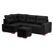 sofá de canto 6 lugares gávea suede preto