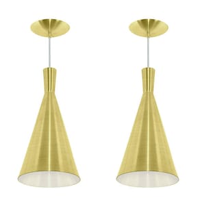 Kit 2 Pendentes Tom Dixon Funil Corneta Dourado