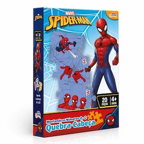 Quebra-Cabeça - 20 Peças - Spiderman - Montando os Números - Toyster