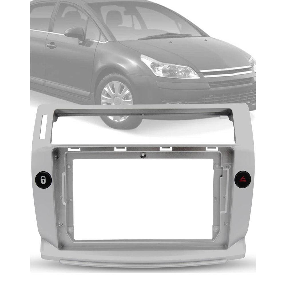 Moldura Painel 2 Din 9” Polegadas Citroen C4 Pallas 2008 até 2016