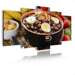 Quadro Mosaico 105X60Cm 5 Peças Açaí Sorveteria Mod1265