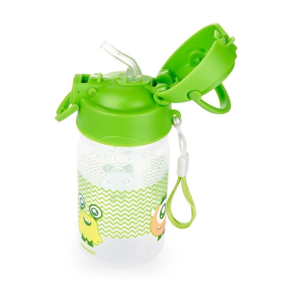 Copo Com Canudo 370 Ml Verde Monstrinhos Pimpolho 94611
