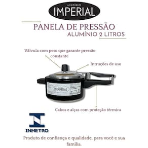 Panela De Pressão 2 Litros Alumínio Preta Resistente