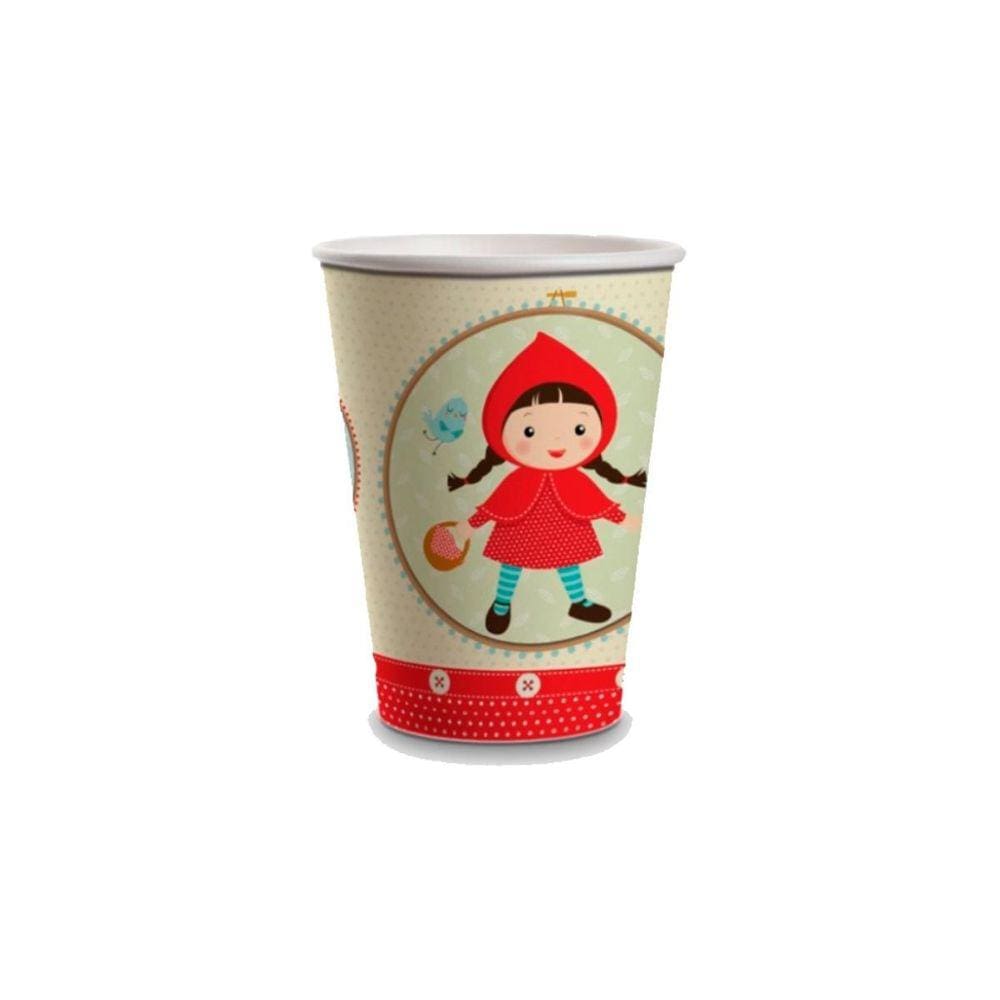 Copos Descartáveis Festa Chapeuzinho 180 Ml Com 8 Un