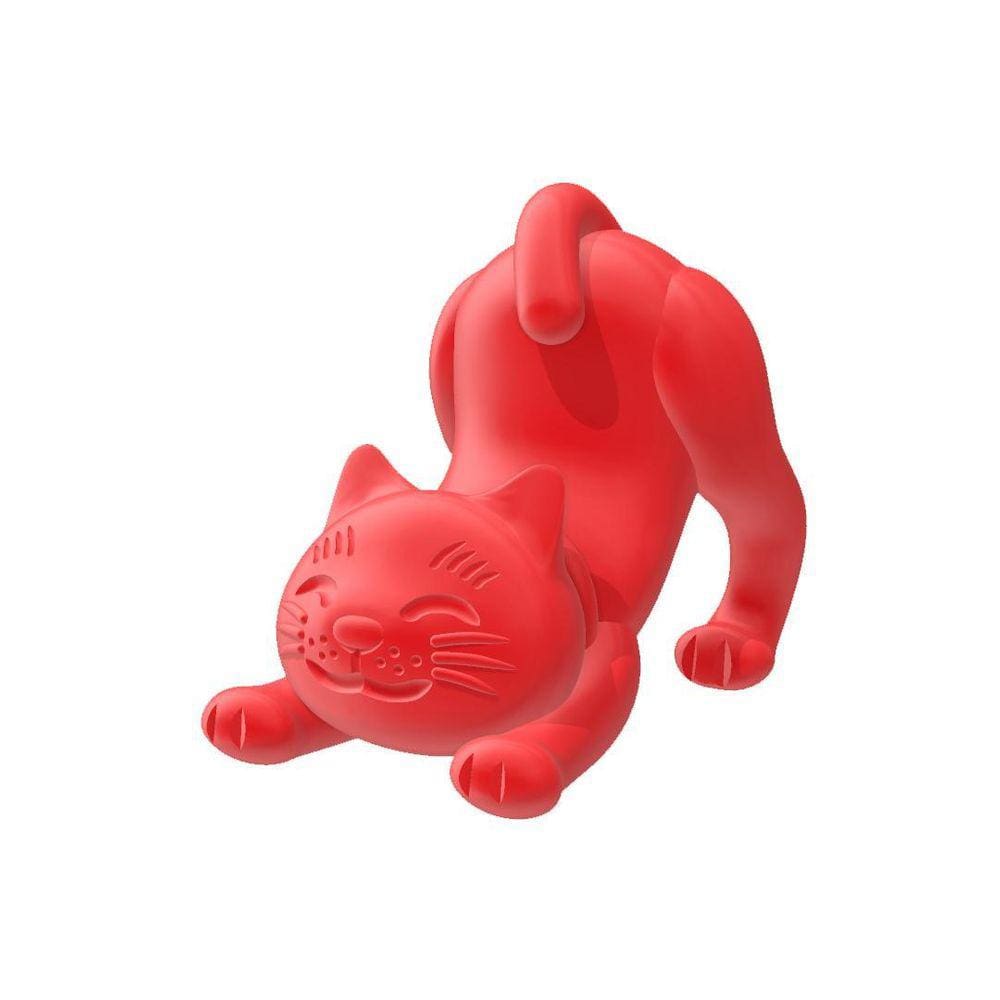 Gato Da Sorte Espreguiçando Pet - Vermelho
