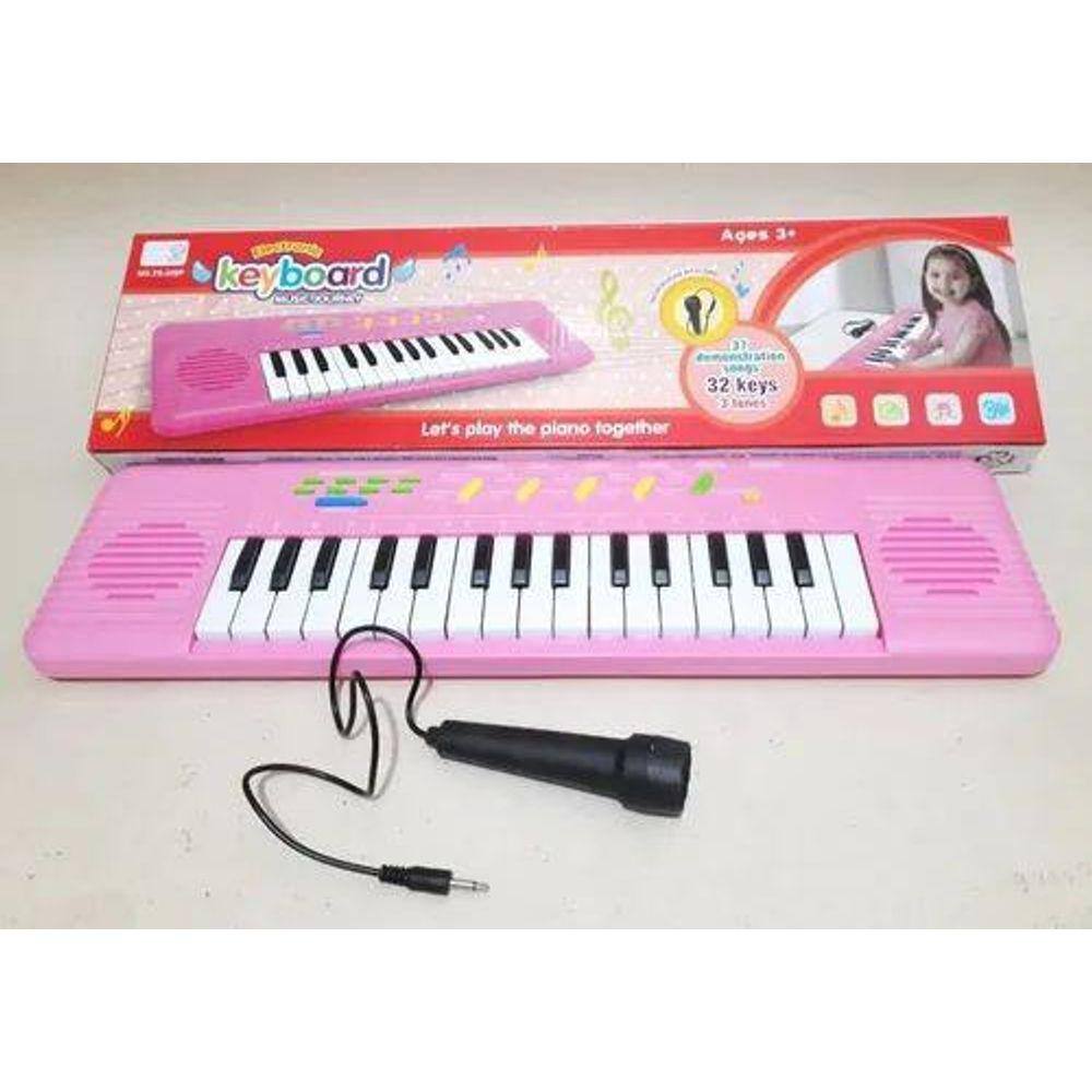 Teclado musical infantil rosa