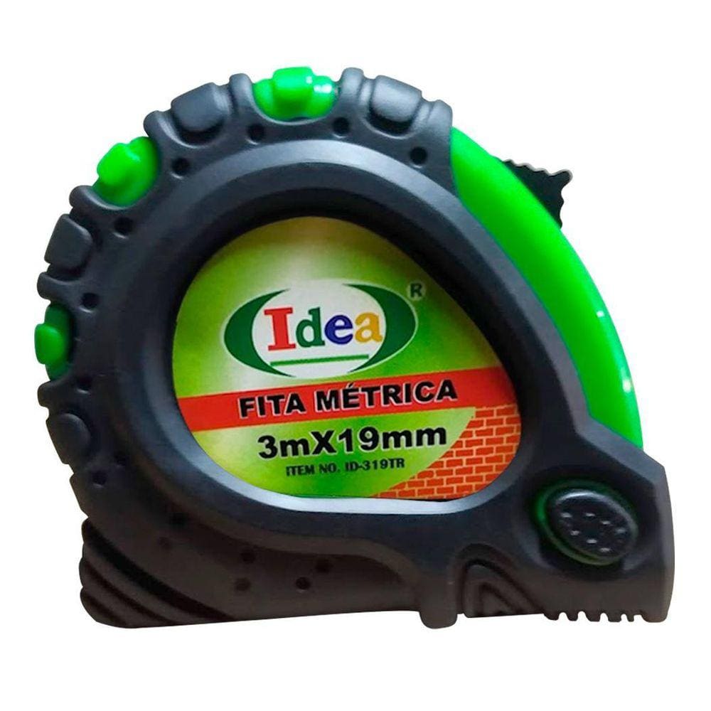 Trena Fita Métrica 3 Metros X 19 Mm Com Trava Emborrachada.