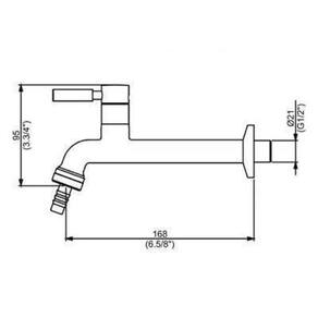 Torneira Jardim De Parede Longa Perflex Slim 1130 C36