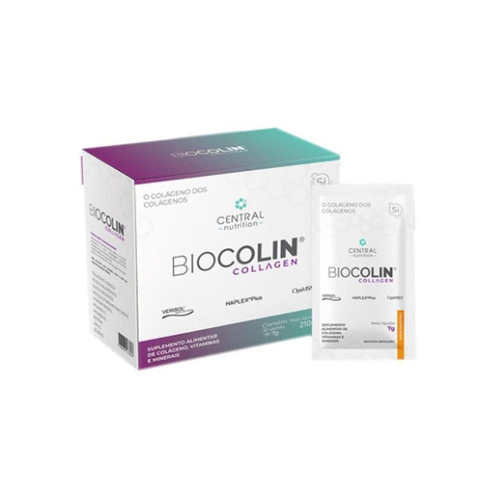 Biocolin Collagen 7G Tangerina 30 Sachês Central Nutriti