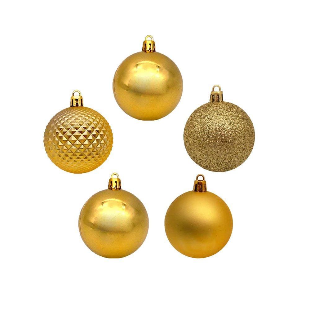 Tubo Bola Natal Le 6cm Dourado com 30 Unidades