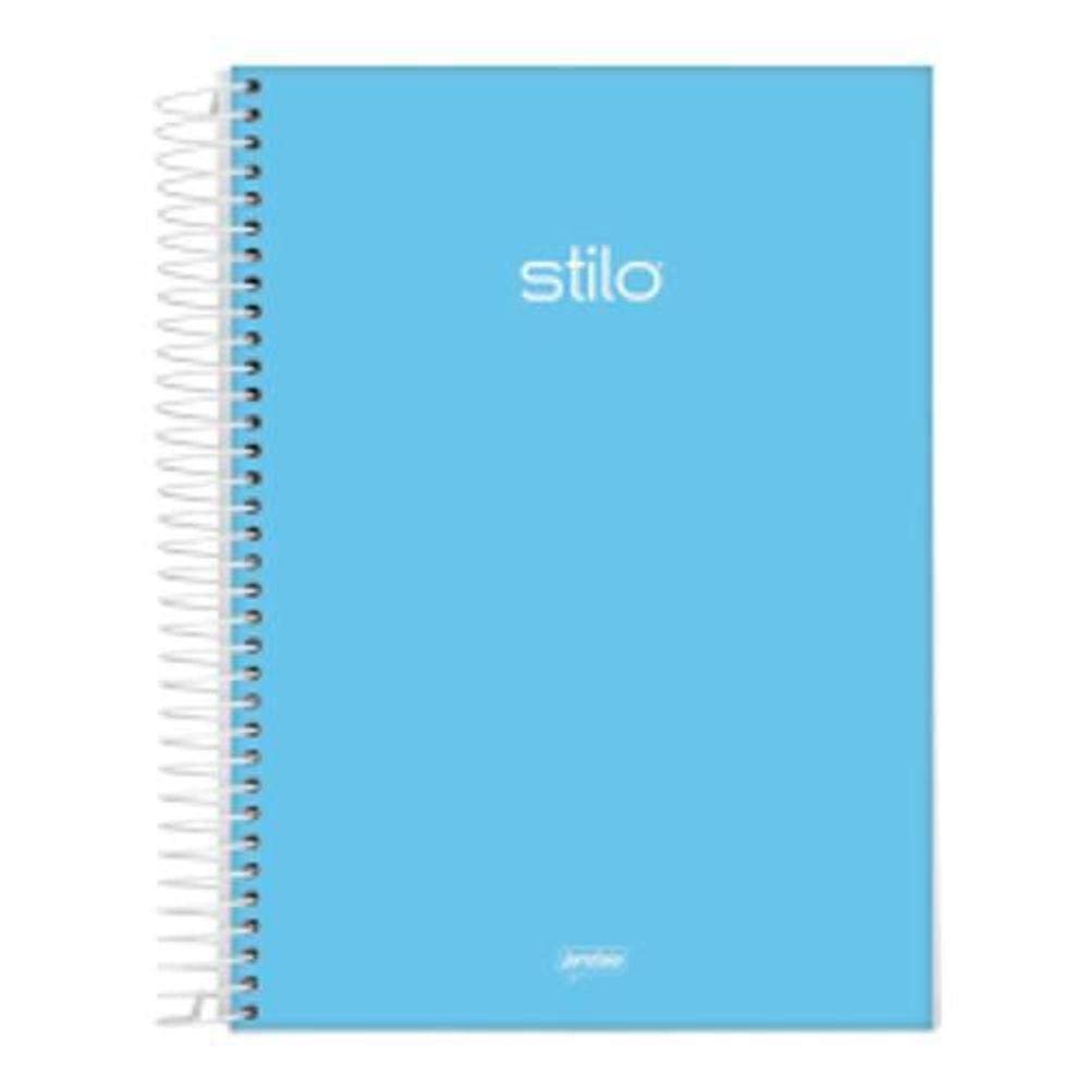 Caderno Universitário Capa Dura 01 Matéria 80 Folhas Jandaia Stilo Pastel Azul