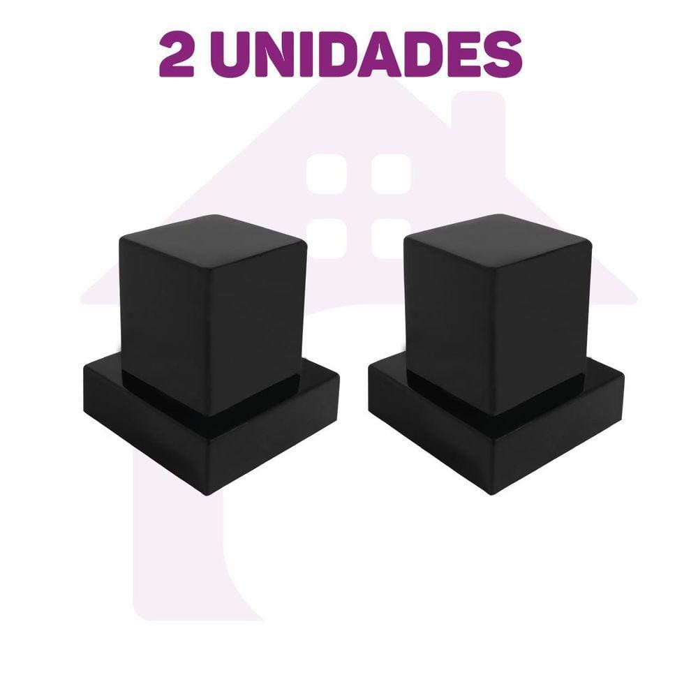 Acabamento Quadrado Preto Pressão Padrão Deca Kit Com 2