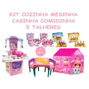 Cozinha Infantil Menino Eletro Panela Comida Brinquedo 10pç