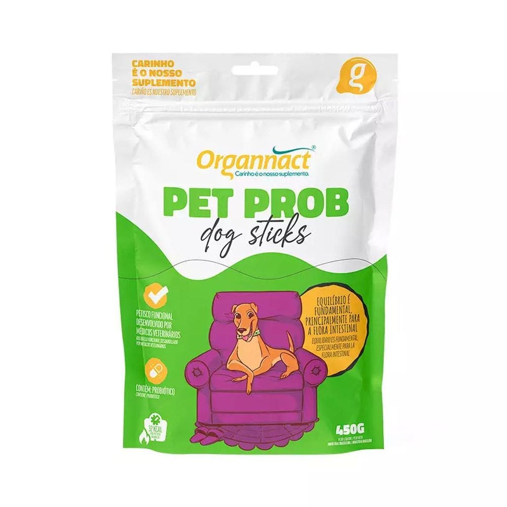 Suplemento Organnact Pet Prob Dog Sticks Para Cães 160G