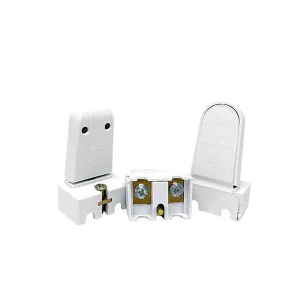 Kit 100 Soquete/Base G13 Lampada Tub 2A 0-600V Tipo Pressão