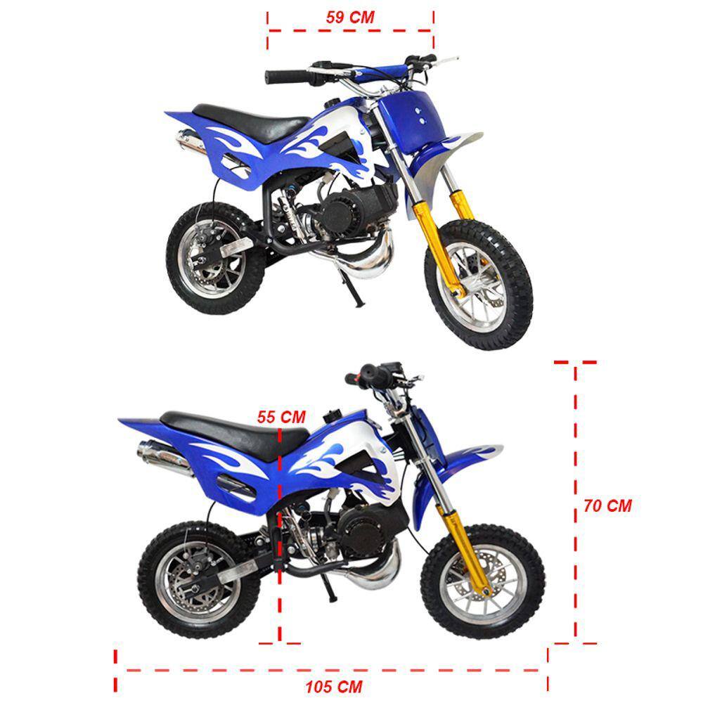 Mini Moto Infantil Partida Elétrica Gasolina 2T 49CC Cross Trilha Off Road  Importway WVDB-005