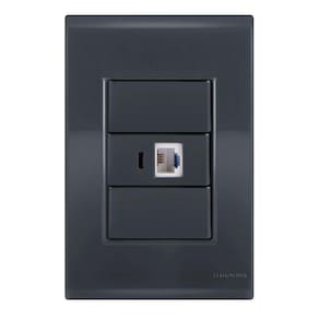 Conjunto 1 Tomada Telefone Rj11 - Tramontina Liz Grafite