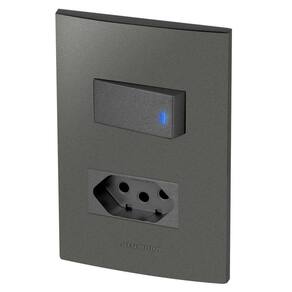 Conjunto 1 Interruptor Led + 1 Tomada 20A - Inova Grafite