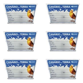 Placa De Identificação Canário Da Terra 6 Unidades