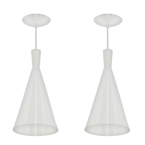 2 Pendentes Tom Dixon Funil Corneta Branco com Branco
