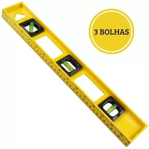 Nível Manual De 3 Bolha Profissional Com Régua De 50Cm