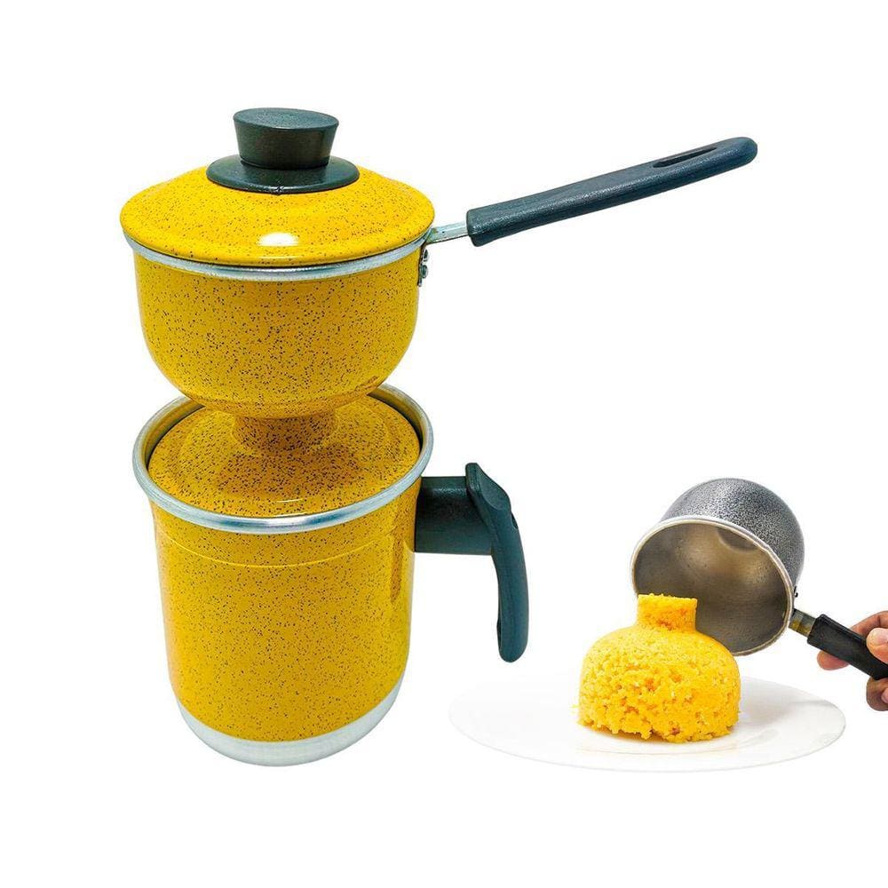 Cuscuzeira Individual Nordestino Em Alumínio - Amarelo