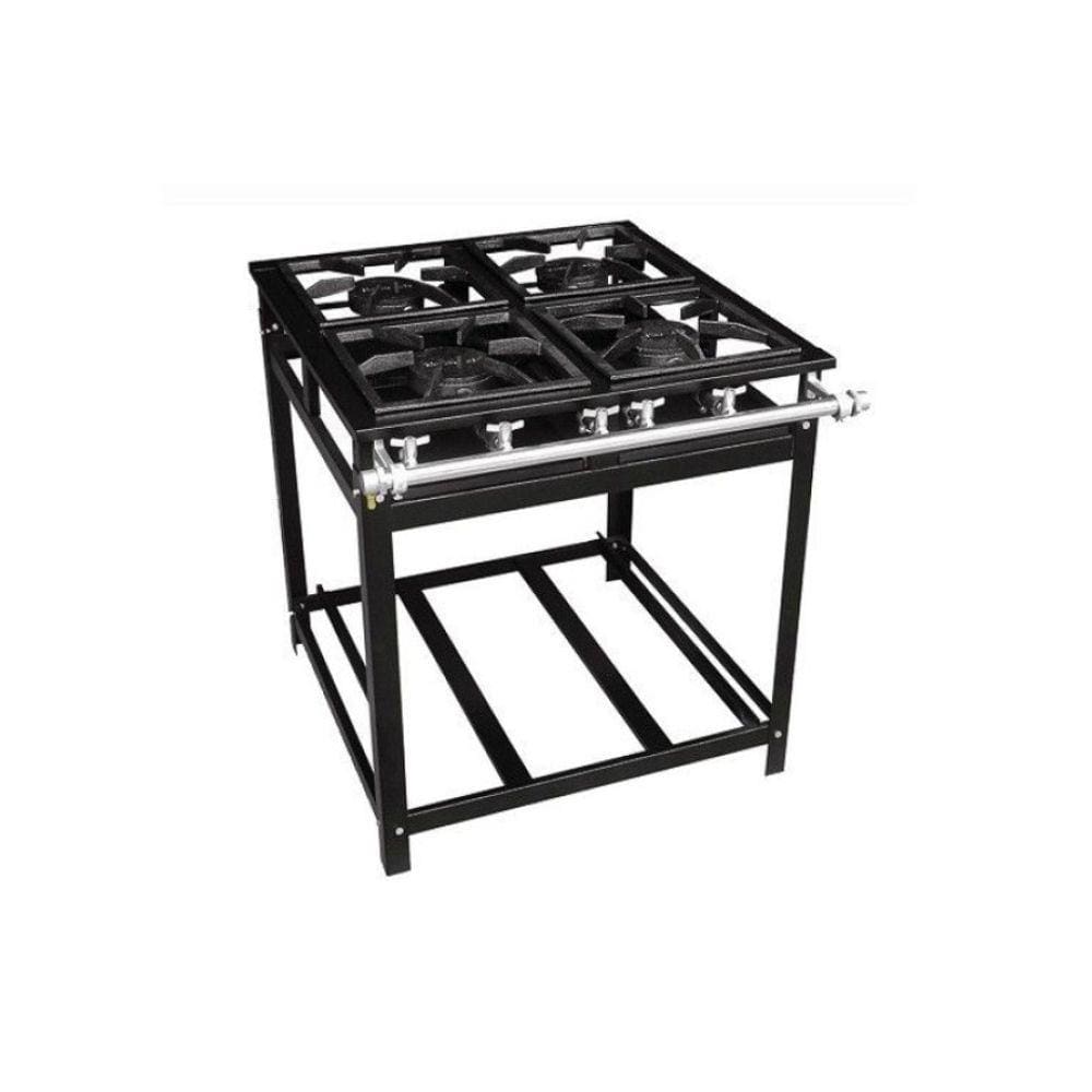 Fogão Industrial 4 Bocas 30x30 Economy Cristal Aço Baixa Pressão