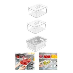 Kit Organizadores De Geladeira 2,2L Frutas E Legumes 3 Pçs
