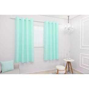 Cortina Lana Verde-Água Oxford 300X180 Para Sala/Quarto